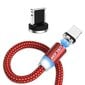 USLION iPhone Lightning Magneettinen latauskaapeli 1 Meter - Punottu Nylon Laturin datakaapeli Android Red hinta ja tiedot | Kaapelit ja adapterit | hobbyhall.fi