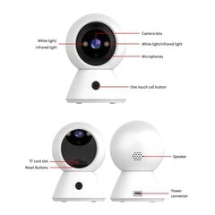 K11-kamera langaton matkapuhelimen valvontakamera kaksikaistainen värillinen tekoäly humanoiditunnistus 1080P HD-kamera 360 asteen panoraama pilvitallennus hinta ja tiedot | Web-kamerat | hobbyhall.fi