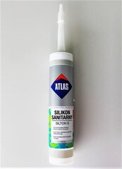 Saniteettisilikoni ATLAS SILTON S 001-N, 280 ml, valkoinen hinta ja tiedot | Eristeet ja tiivisteet | hobbyhall.fi