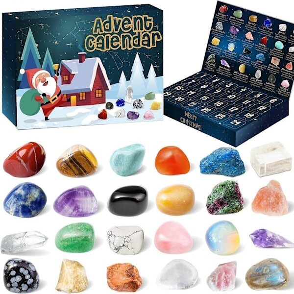 Adventtikalenteri 2024 24 Natural Crystal Agate Days Lasten adventtikalenteri Sarjan 24 päivän joulukalenteri Adventtikalenteri 2024 Chri hinta ja tiedot | Urheilukassit ja reput | hobbyhall.fi