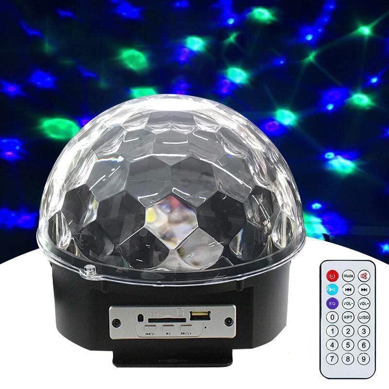 Disco-valo Bluetoothilla ja kaiuttimella - LED-valo - RGB-musta hinta ja tiedot | Autokaiuttimet | hobbyhall.fi