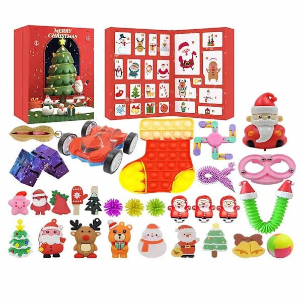 24-osainen adventtikalenteri fidget-leluilla Joulupukki DIY Joulukuusiriipus 2023 Joulukalenteri Lelut lapsille LYB-tyylinen 11 hinta ja tiedot | Urheilukassit ja reput | hobbyhall.fi