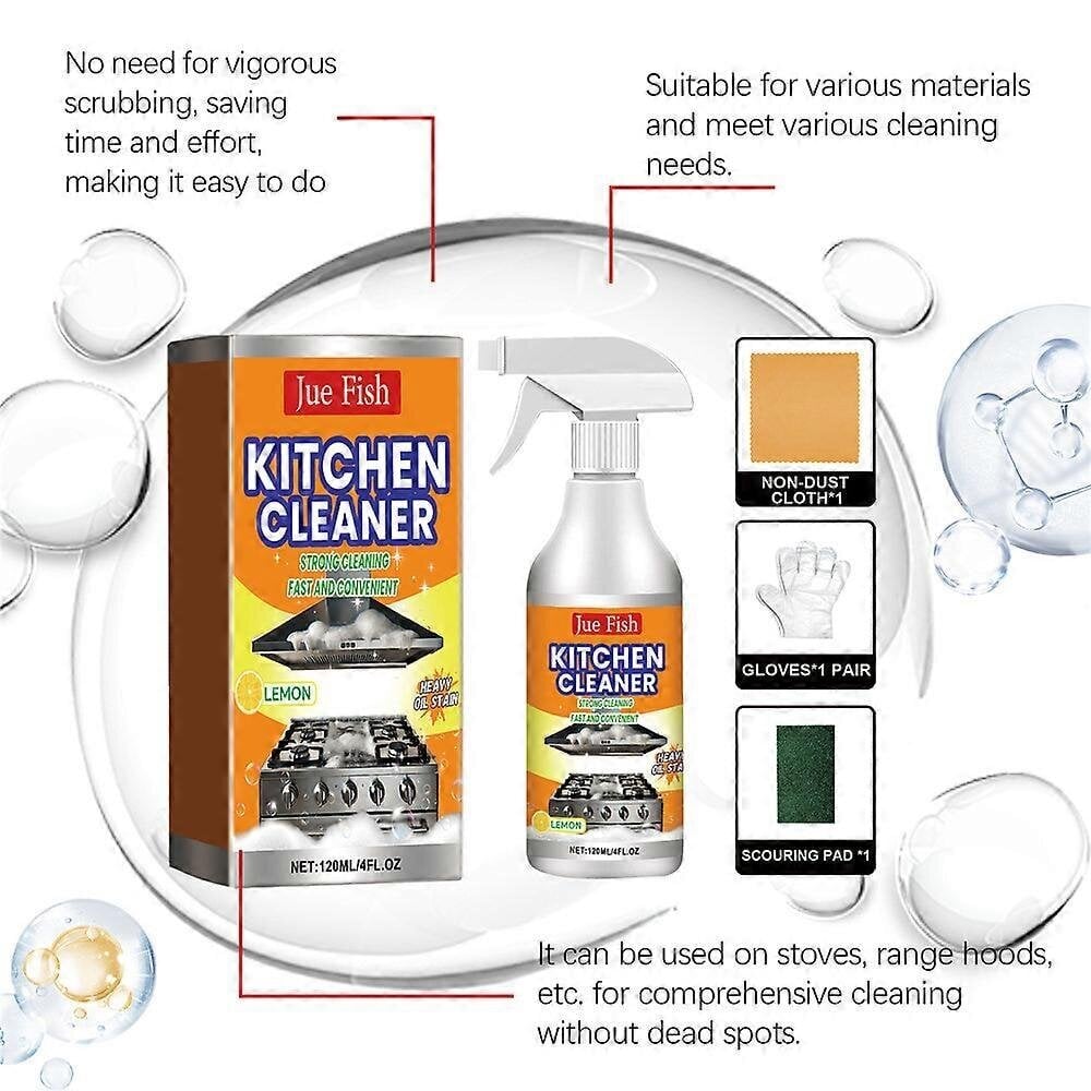 Foam Cleaner Kitchen Grease Cleaner Tahranpoistoaine Magic Degreaser Spray 120Ml_2pcs hinta ja tiedot | Höyrypesurit ja höyrymopit | hobbyhall.fi