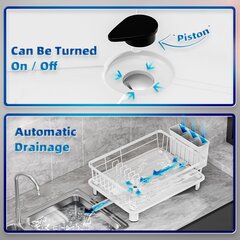 Astioiden viemäri, tilaa säästävä astian viemäri, keittiön tiskille astian viemäri, keittiön viemäri irrotettavalla astianpidikkeellä, tyhjennyslevyllä ja säädettävällä juoksuputkella, 11"L x 15"L, valkoinen hinta ja tiedot | Keittiövälineet | hobbyhall.fi