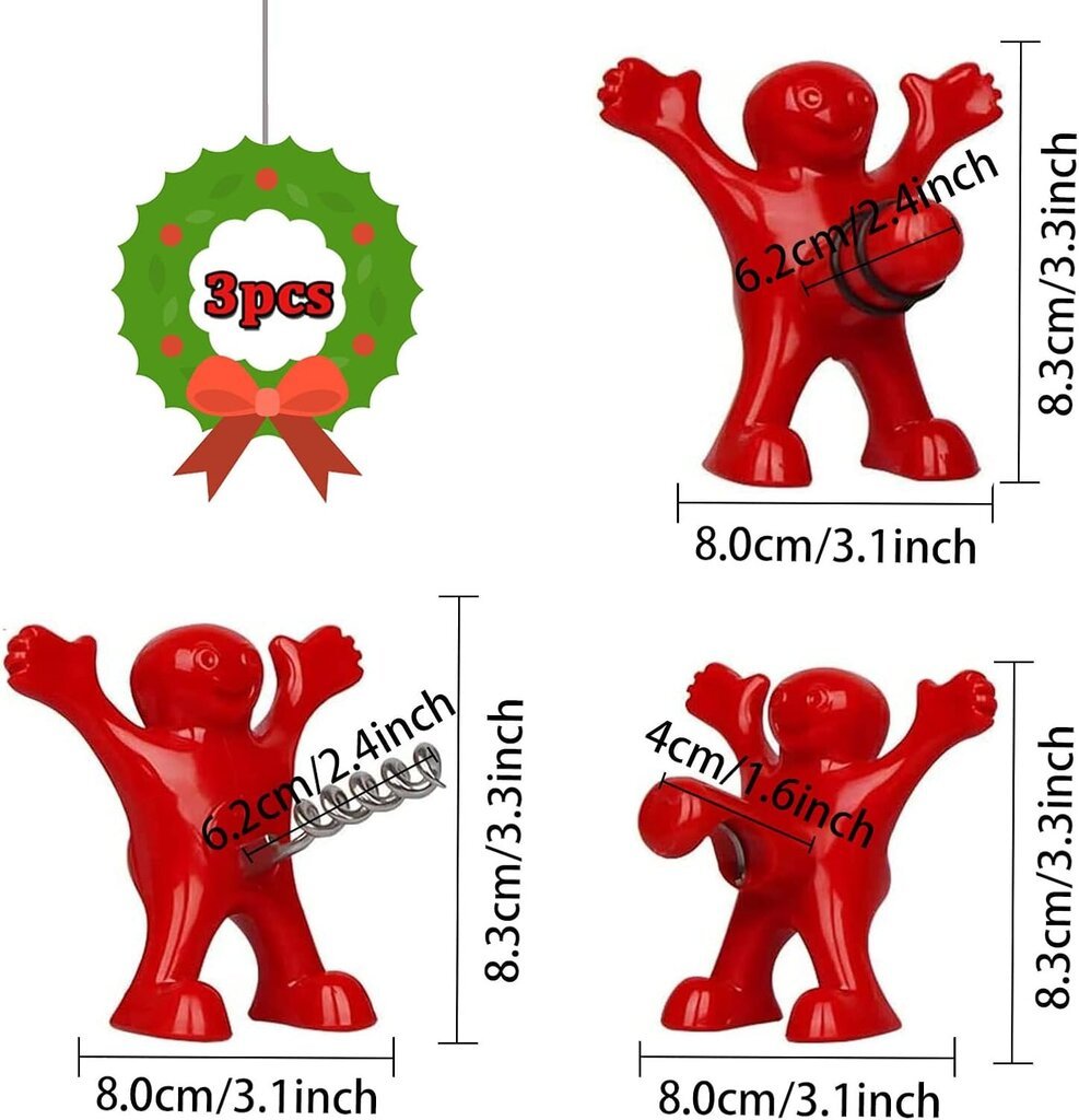 3-osainen punaisen miehen pullonavaaja, viinipullon tulppa, hauska uutuuskorkkiruuvi, olutpullonavaajan lahjasetti syntymäpäivän joululomalle hinta ja tiedot | Darts | hobbyhall.fi