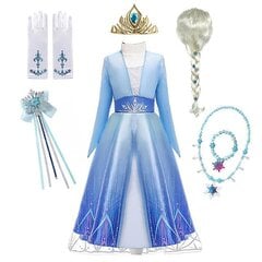 Prinsessa Elsa Cosplay Crown Mekkosetti Tytölle Laadukkaat Kids Fancy Mekko Frozen White Mekko Syntymäpäiväjuhliin Elsa Asusteet hinta ja tiedot | Naamiaisasut | hobbyhall.fi