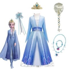 Prinsessa Elsa Cosplay Crown Mekkosetti Tytölle Laadukkaat Kids Fancy Mekko Frozen White Mekko Syntymäpäiväjuhliin Elsa Asusteet hinta ja tiedot | Naamiaisasut | hobbyhall.fi