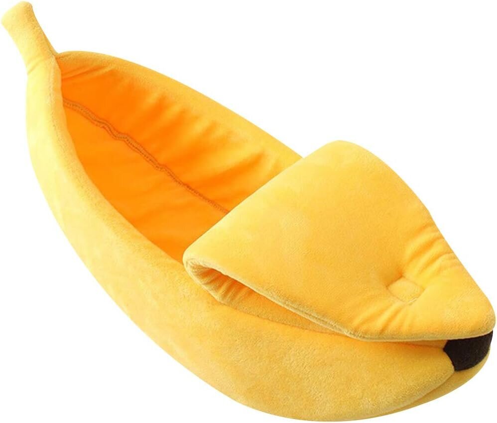 Lemmikkikoiran kissansänky Nest Banana Shape Pörröinen lämmin pehmeä pehmofleece hinta ja tiedot | Kissan lelut | hobbyhall.fi