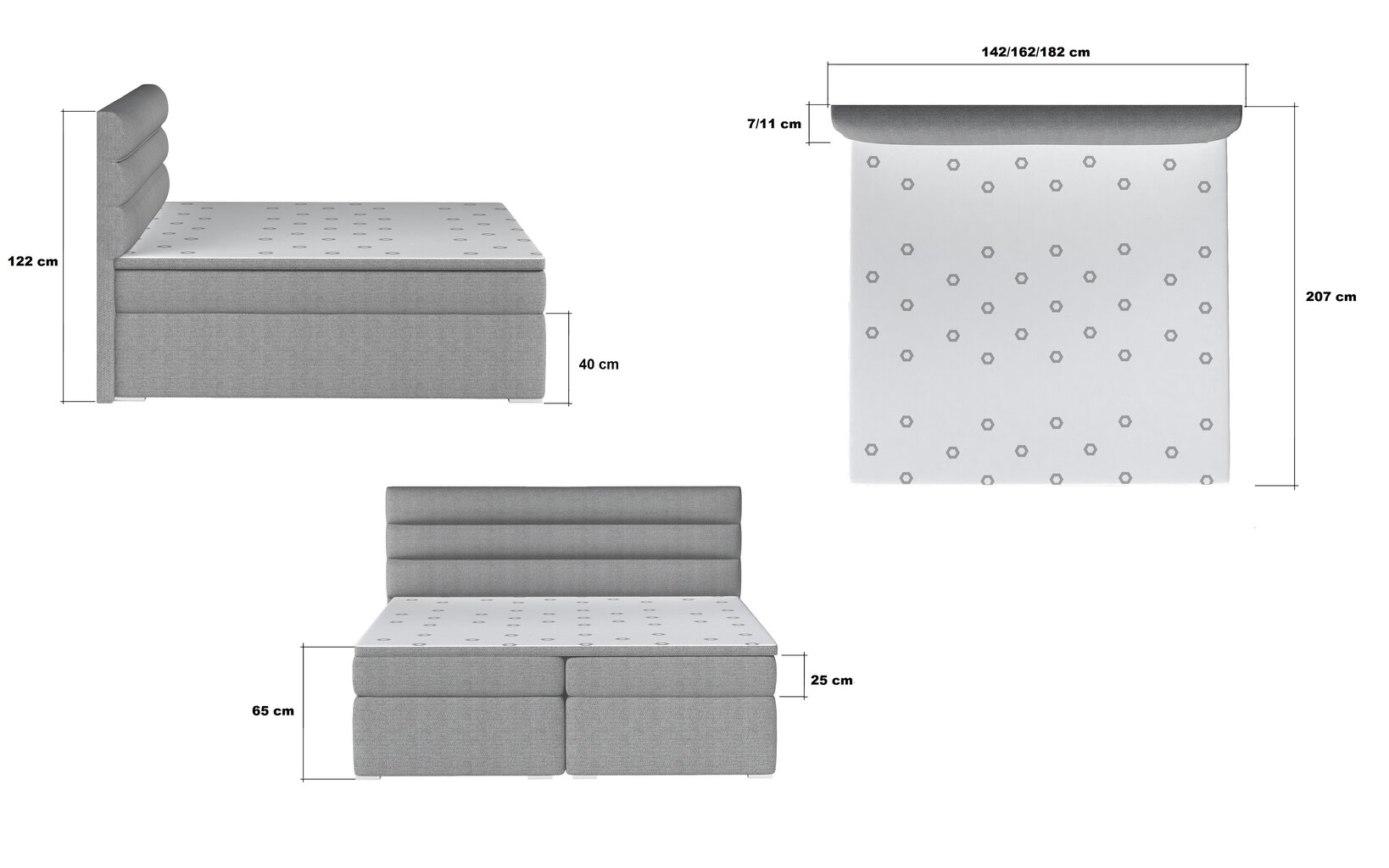 NORE Softy -sänky 180x200 cm, vaalea kerma hinta ja tiedot | Sängyt | hobbyhall.fi