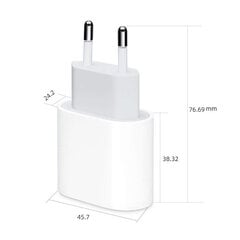 iPhone-laturi Apple 12/13 USB-C -virtalähteelle 20 W PD Valkoinen hinta ja tiedot | Auton akkulaturit | hobbyhall.fi