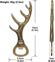 Deer Antler olutpullonavaaja, peuralahjat naisille, miehille, vaimo, aviomies, tyttöystävä, poikaystävä, äiti, isä, uusi koti, syntymäpäiväjuhlat, häät, söpö tukeva pronssinen vempain hinta ja tiedot | Joulukoristeet | hobbyhall.fi