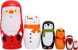 Joulu venäläinen puinen matryoshka käsintehty pähkinänsärkijä puu pesimänuket puiset kokoelmat hinta ja tiedot | Joulukoristeet | hobbyhall.fi