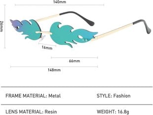Fire Flame aurinkolasit reunattomat Wave lasit Fire Shape silmälasit juhliin (vihreä) hinta ja tiedot | Jalkineiden ja vaatteiden hoitotuotteet | hobbyhall.fi