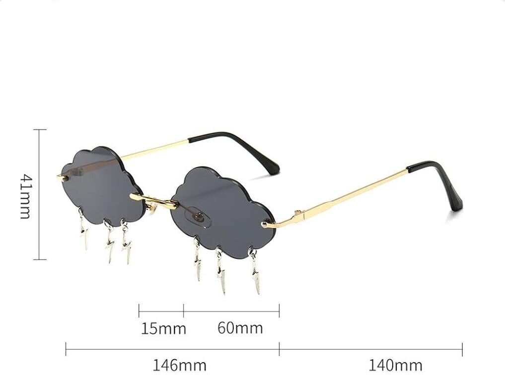 Cloud Lightning aurinkolasit naisille/miehille Rimless Wave Glasses Silmälasit juhliin Rimless Sun gla hinta ja tiedot | Jalkineiden ja vaatteiden hoitotuotteet | hobbyhall.fi