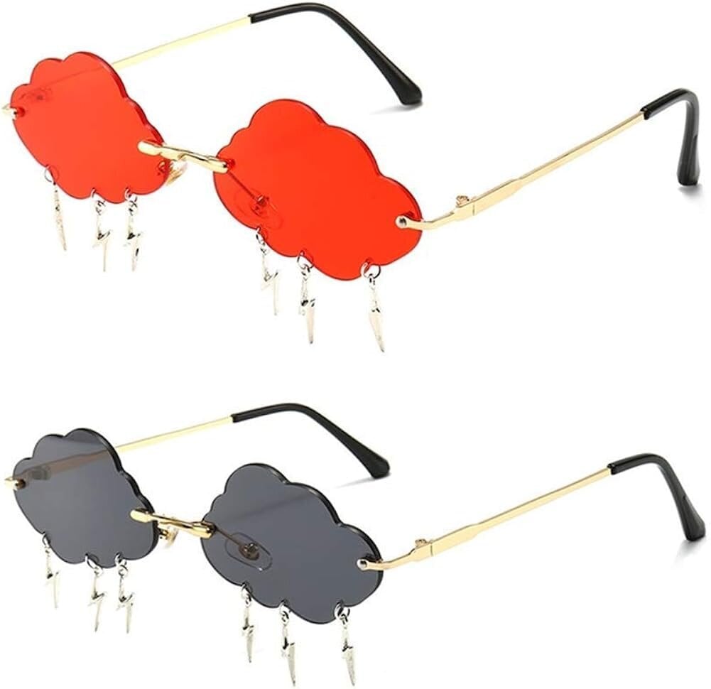 Cloud Lightning aurinkolasit naisille/miehille Rimless Wave Glasses Silmälasit juhliin Rimless Sun gla hinta ja tiedot | Jalkineiden ja vaatteiden hoitotuotteet | hobbyhall.fi