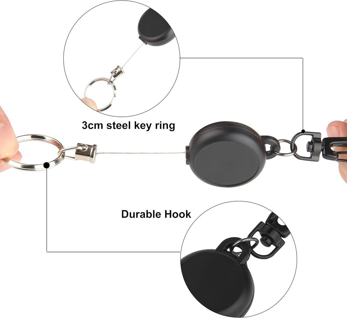 10 kpl raskaaseen käyttöön vedettävää avaimenperän merkin kelapidikettä 60 cm/23,6 tuuman teräsvaijerilla hinta ja tiedot | Jalkineiden ja vaatteiden hoitotuotteet | hobbyhall.fi