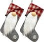 2kpl joulusukat, 17,7 x 7,87 tuumaa partaruudullinen punainen harmaa kasvoton nukke joulusukat Rudolph Print Xmas -sukat Sukat Lahjakassi Riipussukka Hot Snowman Decorations hinta ja tiedot | Joulukoristeet | hobbyhall.fi