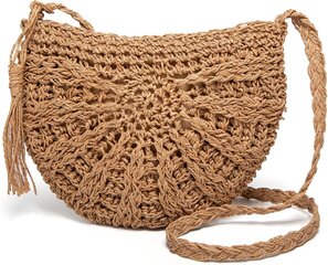 Naisten Straw Crossbody Laukut Weave Rattan Summer Beach Olkalaukku Käsilaukut hinta ja tiedot | Jalkineiden ja vaatteiden hoitotuotteet | hobbyhall.fi