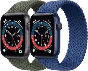 2 pakkauksen punotut Solo Loop -urheilurannekkeet, jotka ovat yhteensopivat Apple Watchin rannekkeen kanssa 38 mm 40 mm pehmeää joustavuutta hinta ja tiedot | Jalkineiden ja vaatteiden hoitotuotteet | hobbyhall.fi