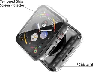 2 pakkauksen kova PC-kotelo, jossa karkaistu lasi näytönsuoja Yhteensopiva Apple Watch Series 6 S:n kanssa hinta ja tiedot | Jalkineiden ja vaatteiden hoitotuotteet | hobbyhall.fi