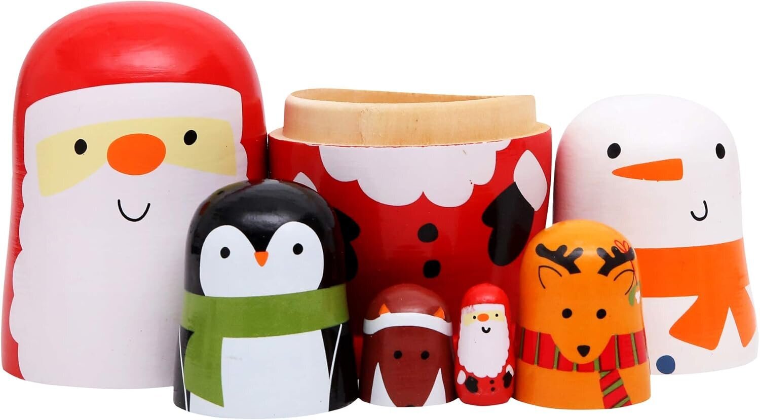 Joulu venäläinen puinen matryoshka käsintehty pähkinänsärkijä puu pesimänuket puiset kokoelmat hinta ja tiedot | Joulukoristeet | hobbyhall.fi