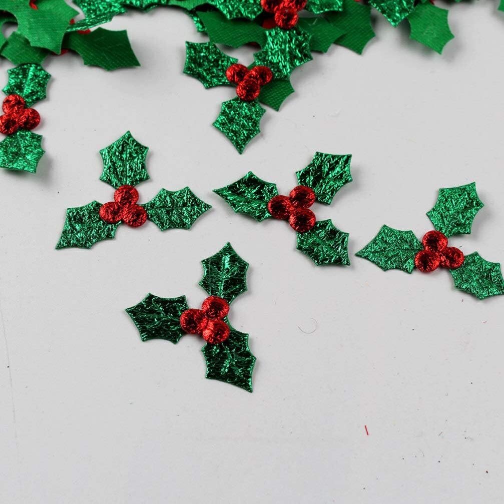 100 kpl Mini kolmilehtisiä Holly Berries -koristeita joulun seppeleasetelmaan hinta ja tiedot | Joulukoristeet | hobbyhall.fi