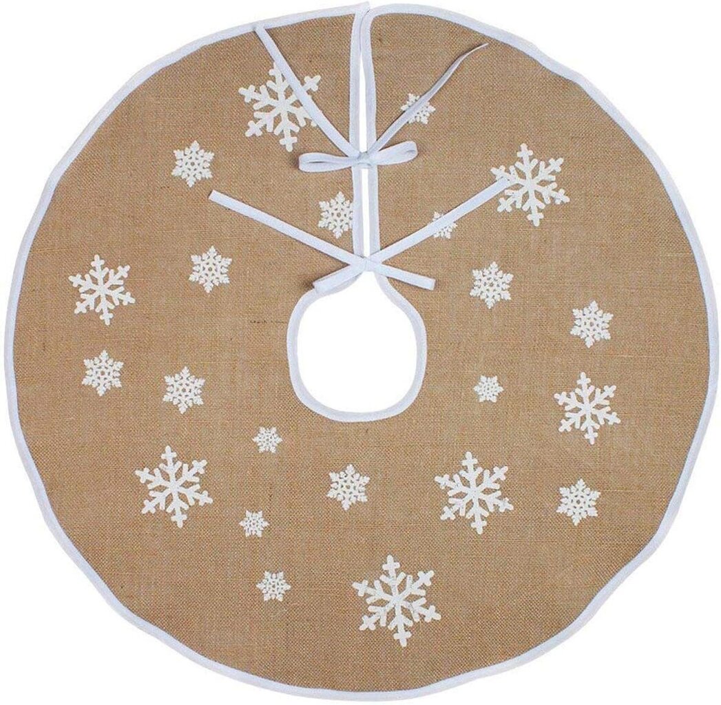 Burlap Tree Hame Snowflakes Tree Matilla 48 tuuman joulukuusen hameet hinta ja tiedot | Joulukoristeet | hobbyhall.fi