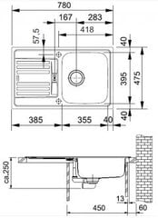 Franke Euroform EFX 614-78 -tiskiallas hinta ja tiedot | Keittiöaltaat | hobbyhall.fi