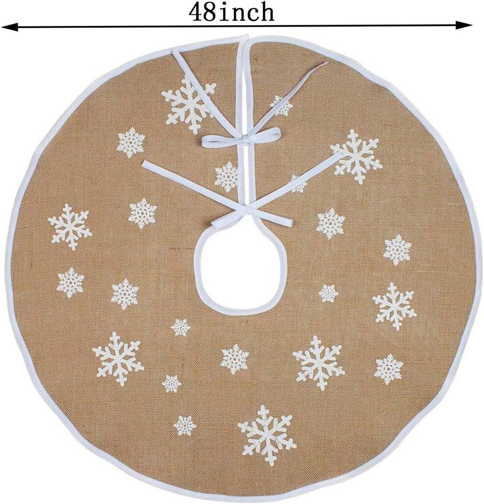 Burlap Tree Hame Snowflakes Tree Matilla 48 tuuman joulukuusen hameet hinta ja tiedot | Joulukoristeet | hobbyhall.fi