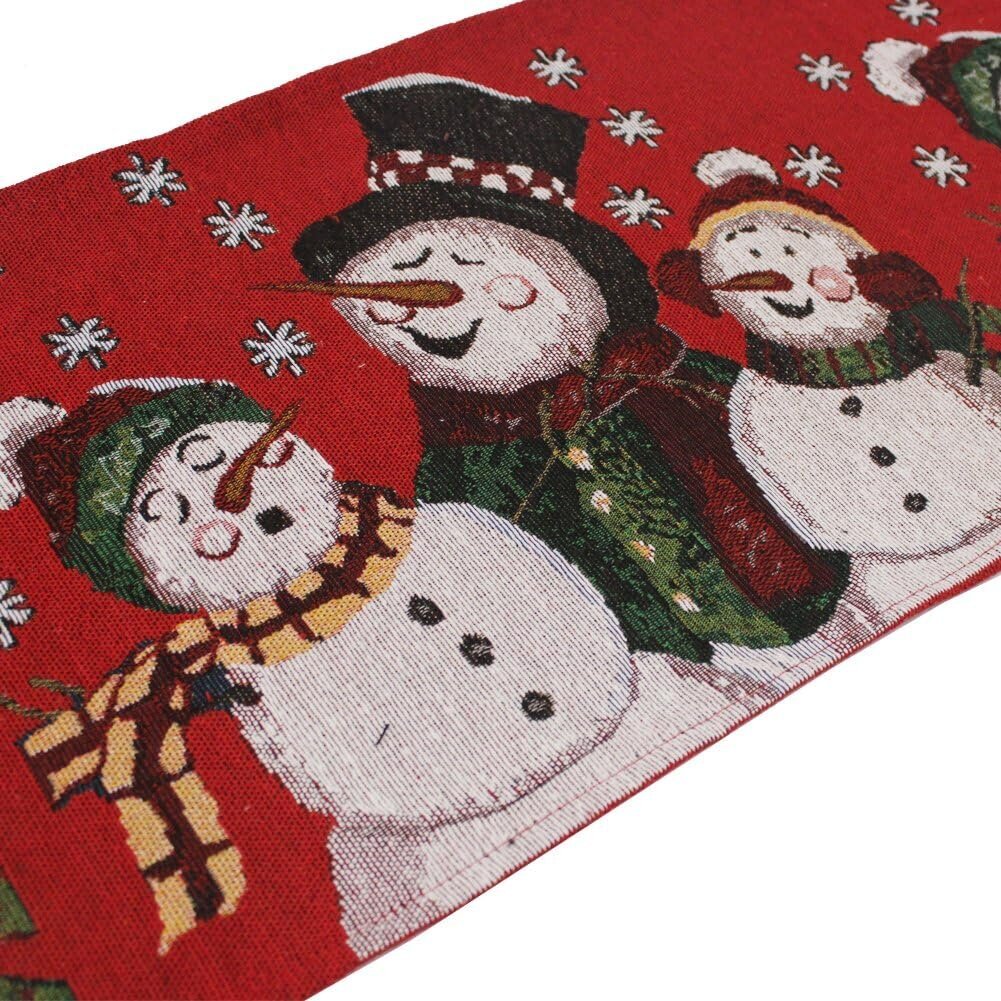 Christmas Table Runner, 14 x 71 tuuman säkkikangas lumiukon pöytäkiskot, punainen pöytäjalka, täydellinen illallisjuhliin, jouluun, häihin, lomapäiviin hinta ja tiedot | Joulukoristeet | hobbyhall.fi