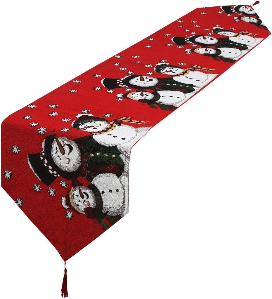 Christmas Table Runner, 14 x 71 tuuman säkkikangas lumiukon pöytäkiskot, punainen pöytäjalka, täydellinen illallisjuhliin, jouluun, häihin, lomapäiviin hinta ja tiedot | Joulukoristeet | hobbyhall.fi