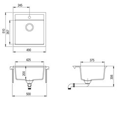 Keinotekoinen graniittinen keittiöallas Aquasanita Tesa SQT100, 120 Beige hinta ja tiedot | Keittiöaltaat | hobbyhall.fi