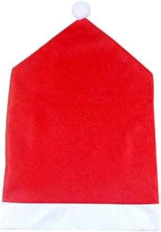 4 x Santa Hat -tuolinpäällinen - punainen jouluruokailutuolin päällinen - koristelu hinta ja tiedot | Joulukoristeet | hobbyhall.fi