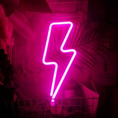 Lightning Neon, LED Lightning Shape Neon Sign, Neon Akku/USB hinta ja tiedot | Seinävalaisimet | hobbyhall.fi