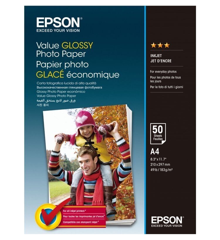 EPSON Value Photo Paper A4, 50 kpl hinta ja tiedot | Tulostustarvikkeet | hobbyhall.fi