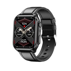 2023 Smart Watch Ekg+Ppg Syke Verensokeri Verenpaine Kuntomittari_black_Silicone strap hinta ja tiedot | Miesten kellot | hobbyhall.fi