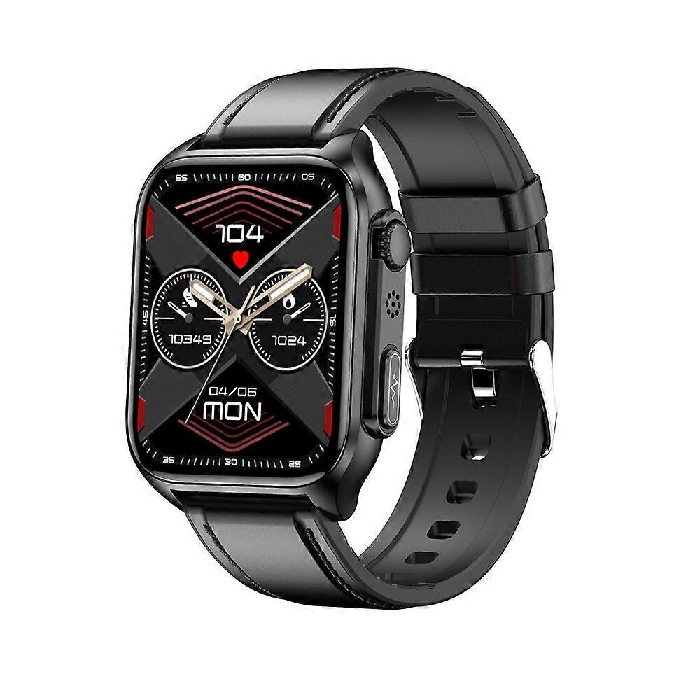 2023 Smart Watch Ekg+Ppg Syke Verensokeri Verenpaine Kuntomittari_black_Silicone strap hinta ja tiedot | Miesten kellot | hobbyhall.fi