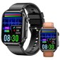 2023 Smart Watch Ekg+Ppg Syke Verensokeri Verenpaine Kuntomittari_black_Silicone strap hinta ja tiedot | Miesten kellot | hobbyhall.fi