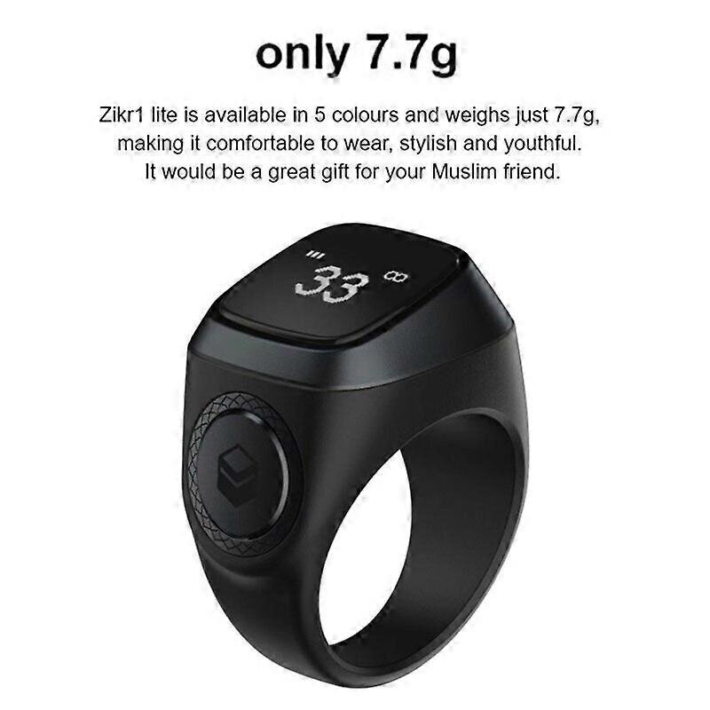 5 Rukous Digital Tasbeeh Iqibla Vedenpitävä Smart Zikr Ring Time Vibration Muistutus_A05 hinta ja tiedot | Miesten kellot | hobbyhall.fi