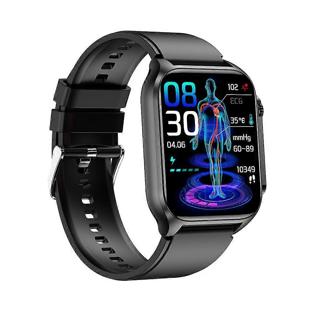 Tk12 Ekg Verensokerin Hrv Monitori Älykellon Lämpötilan Kehon Vedenpitävä_brown_Silicone strap hinta ja tiedot | Miesten kellot | hobbyhall.fi