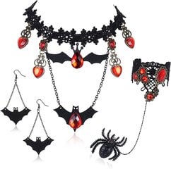 Halloween Choker naisten goottilainen Bat Choker -korvakorusarja hinta ja tiedot | Korusetit | hobbyhall.fi