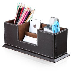 Desktop Organizer Box Office Supplies Järjestäjä-musta hinta ja tiedot | Puhelintelineet | hobbyhall.fi