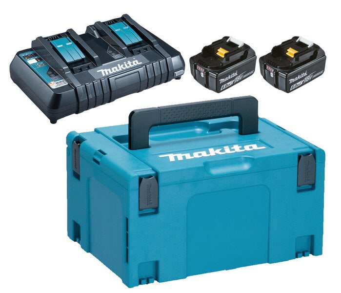 Tarvikesarja Makita PowerPack; 18 V; 2x6,0 Ah akku + laturi