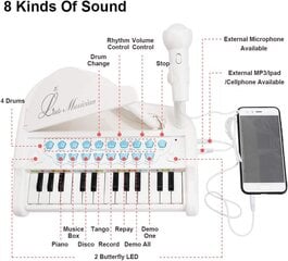 Toy Piano Piano Keyboard Lelu tytöille Lapsille Syntymäpäivälahjalelut hinta ja tiedot | Kosketinsoittimet | hobbyhall.fi