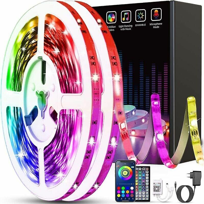 30 m LED-nauha Ohjattu Bluetooth LED-valaistuksella makuuhuoneen ohjaamiseen kaukosäätimellä tai mobiilisovelluksella. hinta ja tiedot | DJ-laitteet | hobbyhall.fi