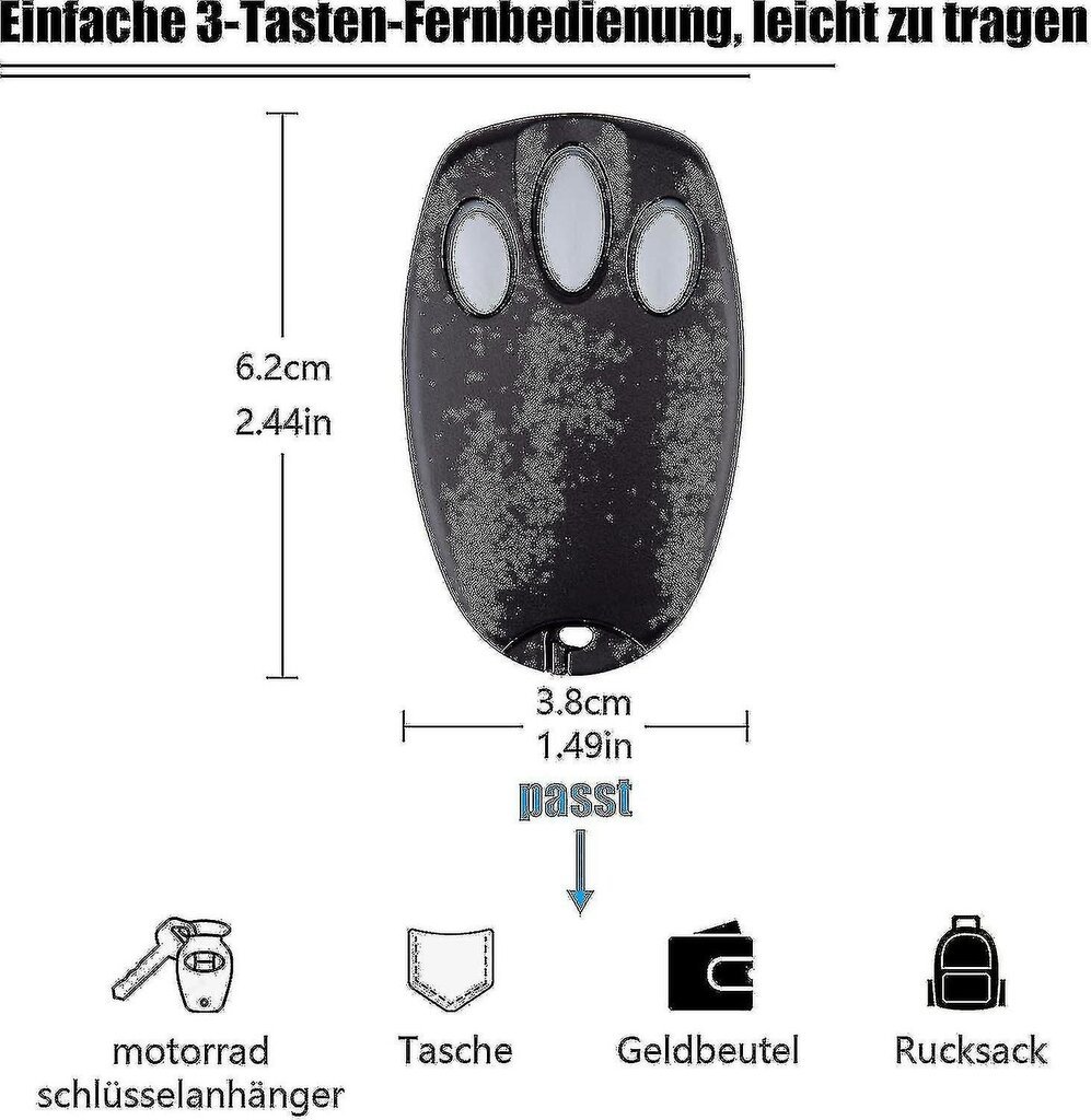 Pack Vaihto Handheld Chamberlain Liftmaster Motorlift Autotallin oven lähetin 94335e | 84335e | Ml700 | Ml500 | Ml850 | Merlin C945 | C840 Se hinta ja tiedot | DJ-laitteet | hobbyhall.fi