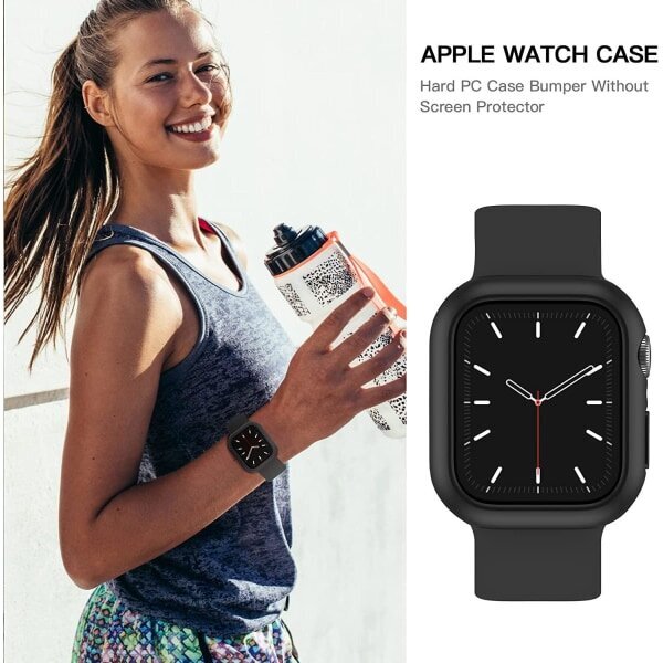 Apple Watch 7 / 8 (45 mm) suojakuori Musta hinta ja tiedot | Puhelimen kuoret ja kotelot | hobbyhall.fi