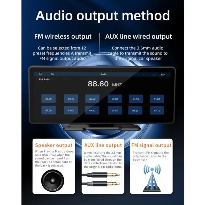 10,26" Dash Cam Carplay-peruutuskameralla ja Android Auto Voice Control Bluetooth WIFI 2.4G-5G FM hinta ja tiedot | Mediasoittimet ja -tarvikkeet | hobbyhall.fi