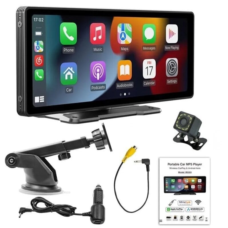 10,26" Dash Cam Carplay-peruutuskameralla ja Android Auto Voice Control Bluetooth WIFI 2.4G-5G FM hinta ja tiedot | Mediasoittimet ja -tarvikkeet | hobbyhall.fi