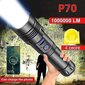 1000000 lumenia Super Bright Tactical LED-taskulamppu Ladattava LED-työvalo [kk] hinta ja tiedot | Puutarha- ja ulkovalot | hobbyhall.fi